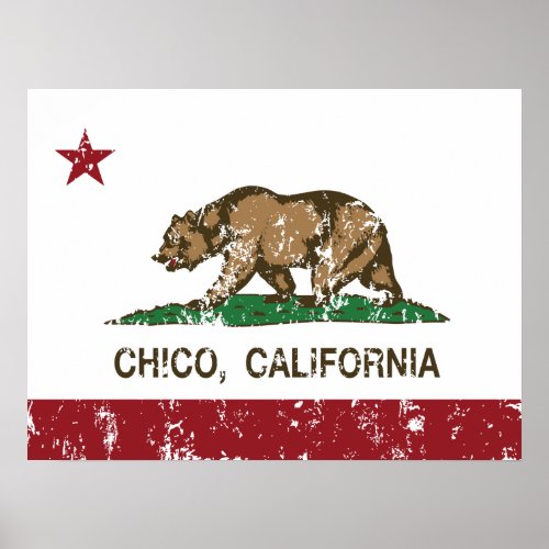 California State Flag Chico Poster
