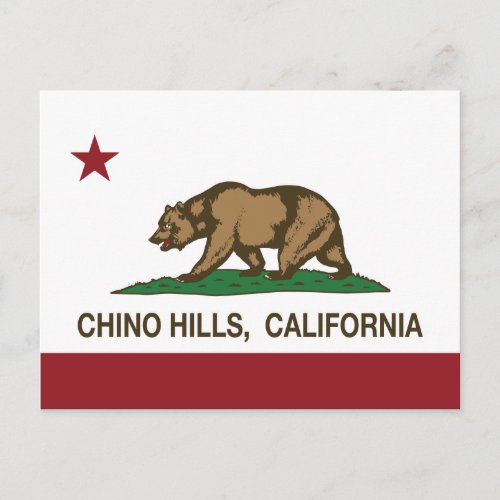 California State Flag Chino Hills Postcard