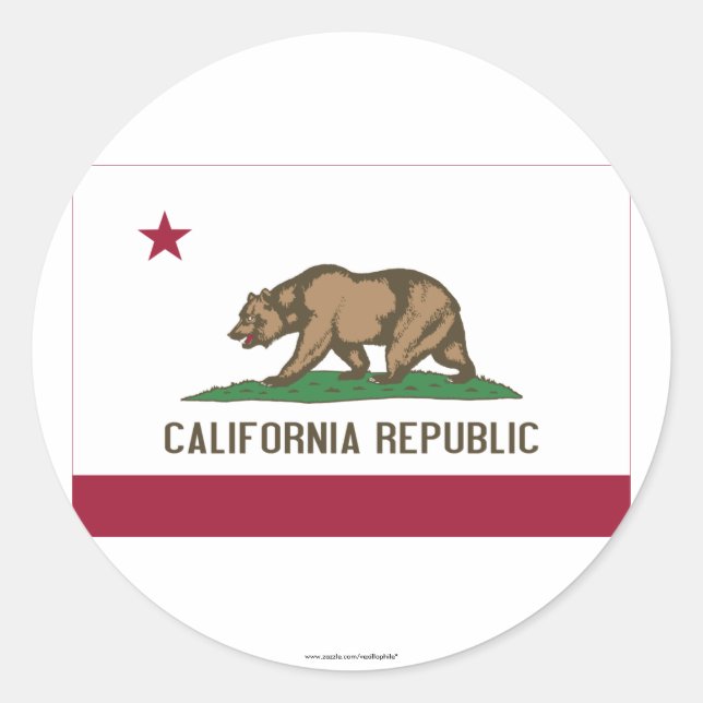 California State Flag Classic Round Sticker (Front)