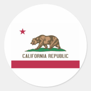 California State Flag Classic Round Sticker