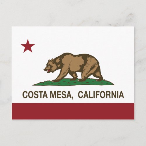 California State Flag Costa Mesa Postcard