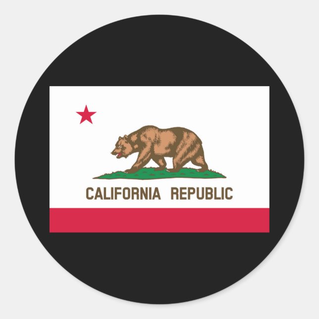 California State Flag Design Classic Round Sticker (Front)