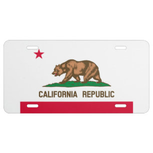 California State Flag Design License Plate