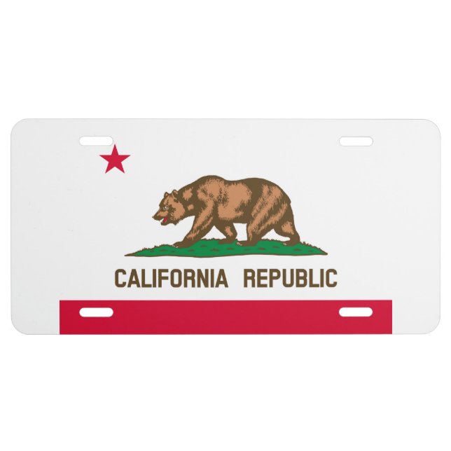 California State Flag Design License Plate (Front)