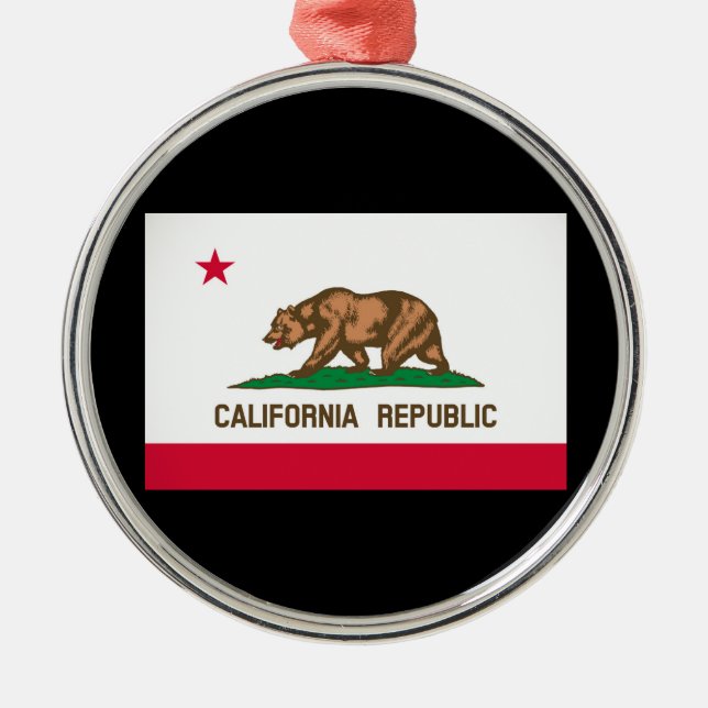 California State Flag Design Metal Ornament (Front)