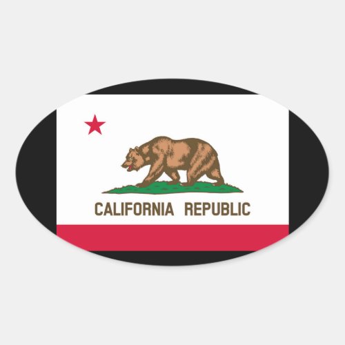 California State Flag Design Oval Sticker