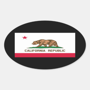 California State Flag Design Oval Sticker