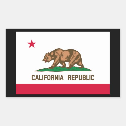 California State Flag Design Rectangular Sticker