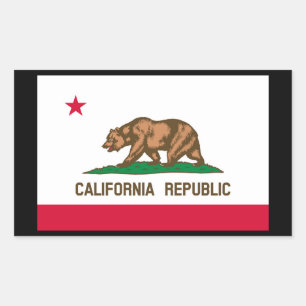 California State Flag Design Rectangular Sticker