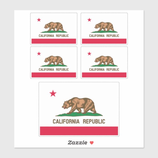 California State Flag Design Sticker (Sheet)