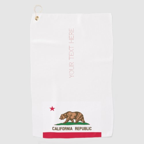 California State Flag Design Your Text on a  Golf Towel