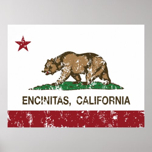 California State Flag Encinitas Poster