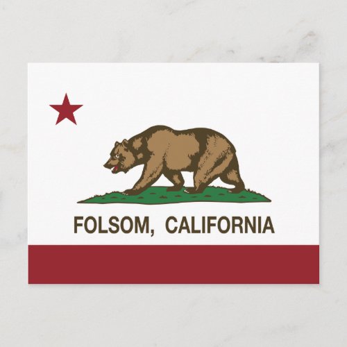 California State Flag Folsom Postcard