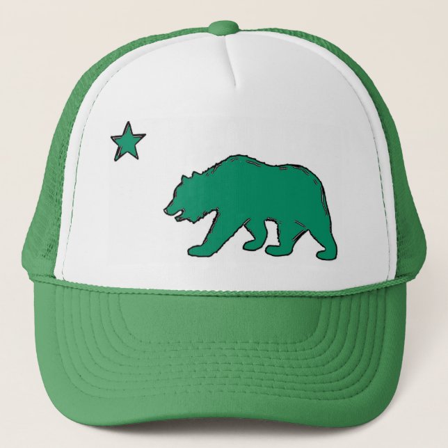 California state flag green bear symbol hat (Front)