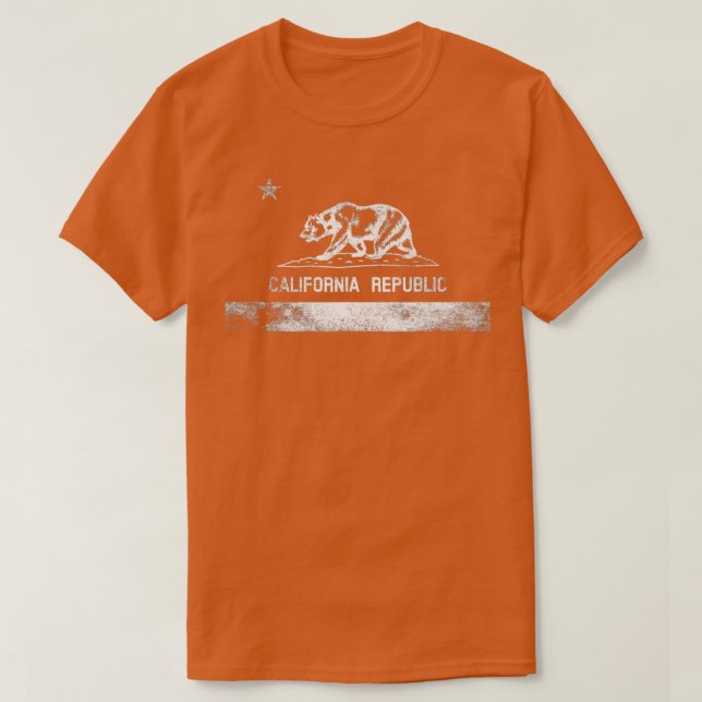 CALIFORNIA STATE FLAG GRIZZLY BEAR CALI DISTRESSED T-Shirt (Design Front)