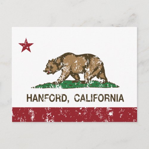 California State Flag Hanford Postcard