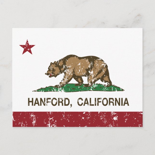 California State Flag Hanford Postcard (Front)