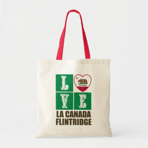California State Flag Heart La Canada Flintridge Tote Bag