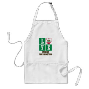 California State Flag Heart Love Mount Washington Adult Apron
