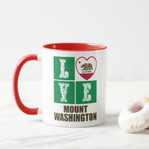 California State Flag Heart Love Mount Washington Mug
