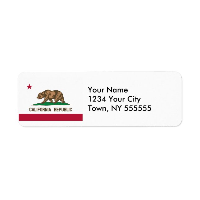 California State Flag Label (Front)