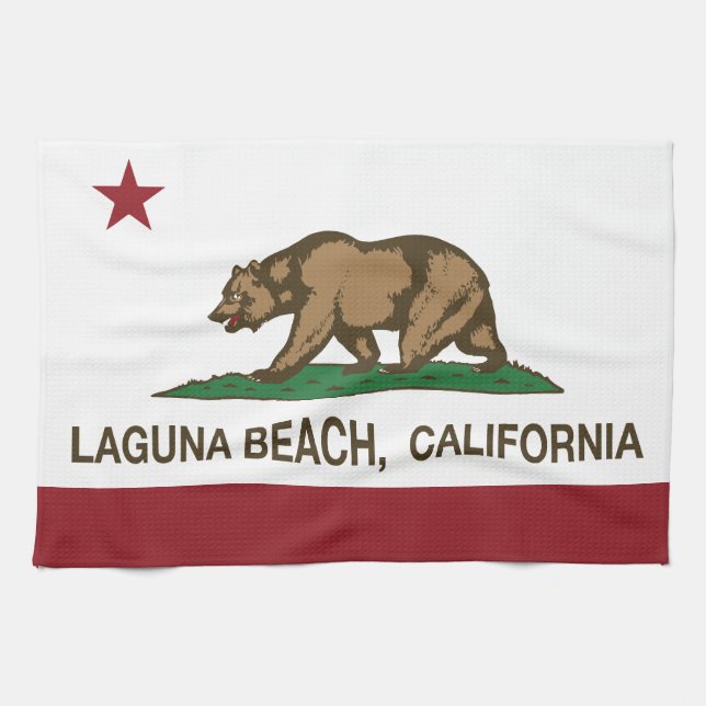 California State Flag Laguna Beach Kitchen Towel (Horizontal)