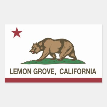 California State Flag Lemon Grove Rectangular Sticker by LgTshirts at Zazzle