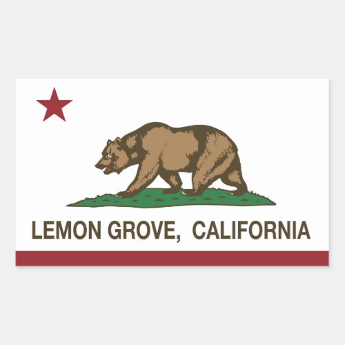 California State Flag Lemon Grove Rectangular Sticker