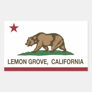 California State Flag Lemon Grove Rectangular Sticker