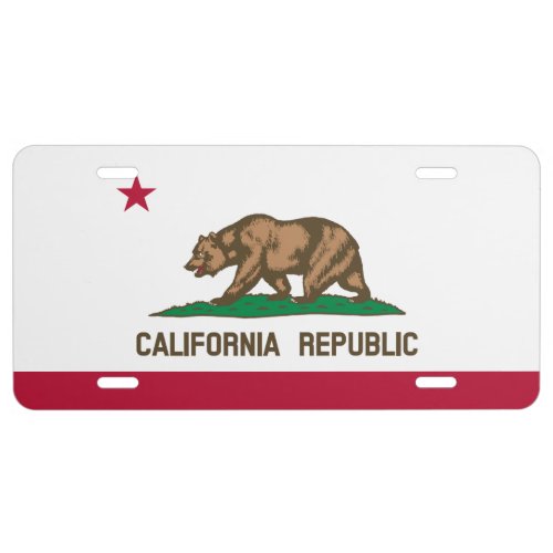 California State Flag License Plate