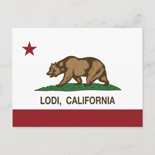 California State Flag Lodi Postcard