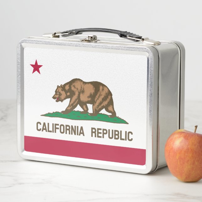 California State Flag Metal Lunch Box (In Situ)
