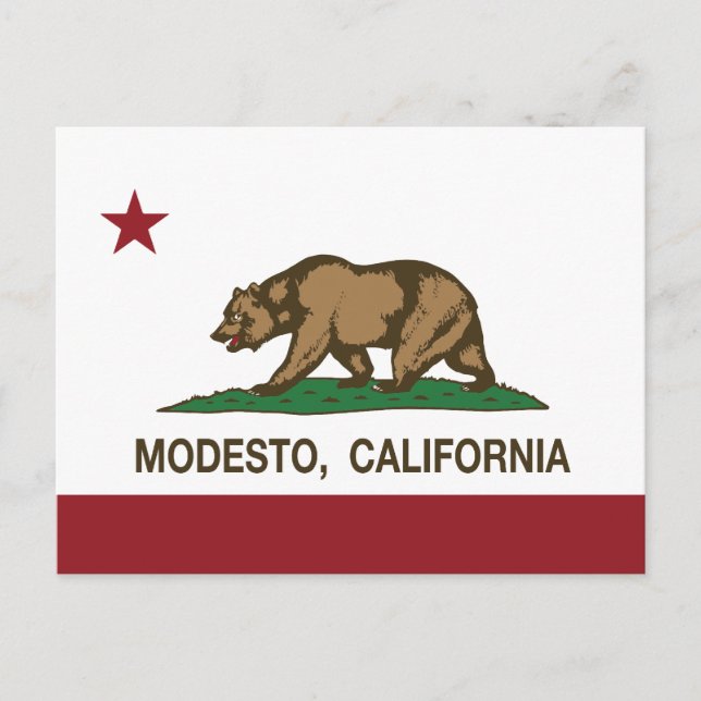California State Flag Modesto Postcard (Front)