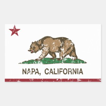 California State Flag Napa Rectangular Sticker by LgTshirts at Zazzle