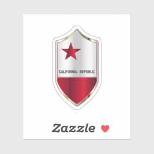 California State Flag On A Crusader Style Shield.p Sticker