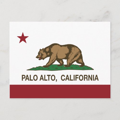 California State Flag Palo Alto Postcard