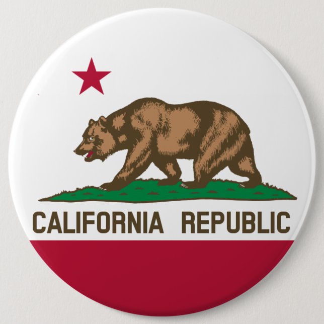 California State Flag Pinback Button (Front)