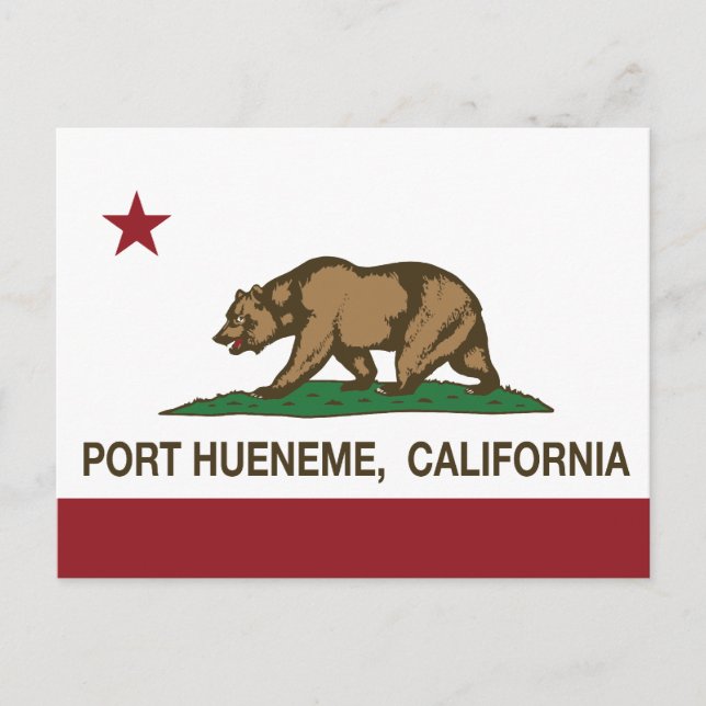California State Flag Port Hueneme Postcard (Front)