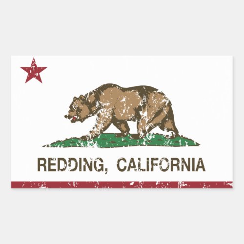 California State Flag Redding Rectangular Sticker