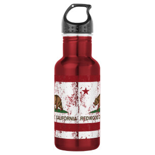 California State Flag Redwood City Water Bottle