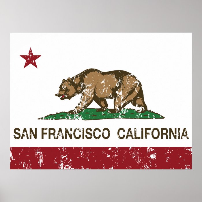 California state flag San Francisco Print