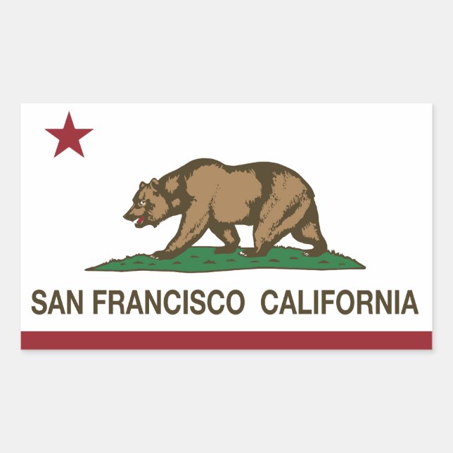 California state flag San Francisco Rectangular Sticker (Front)