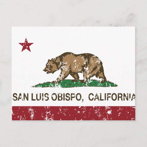 California State Flag San Luis Obispo Postcard