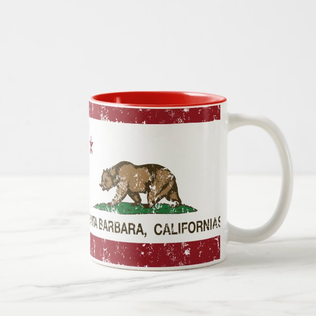 California State Flag Santa Barbara Two-Tone Coffee Mug (Right)