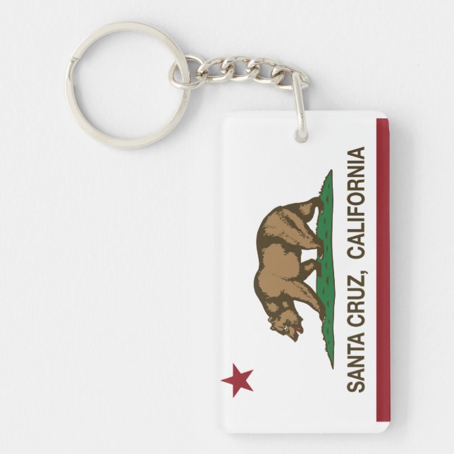 California State Flag Santa Cruz Keychain (Front)