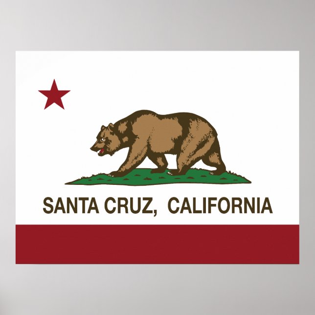 California State Flag Santa Cruz Poster (Front)