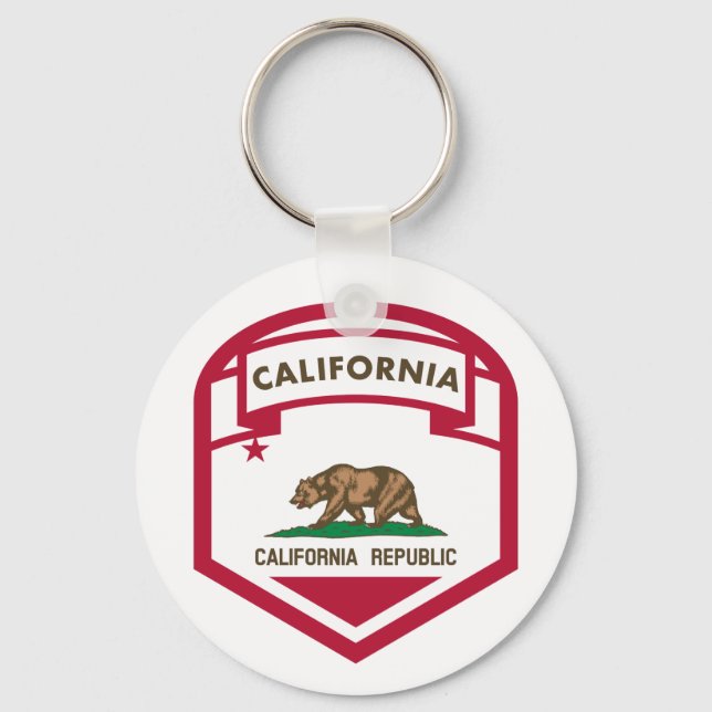 California State flag shield Keychain (Front)