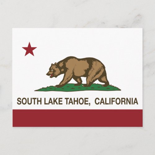 California State Flag South Lake Tahoe Postcard
