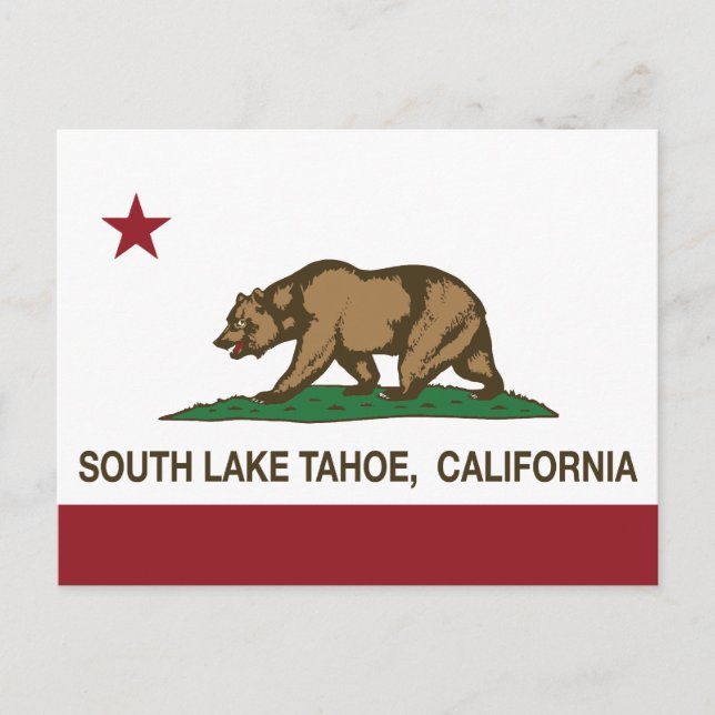 California State Flag South Lake Tahoe Postcard (Front)