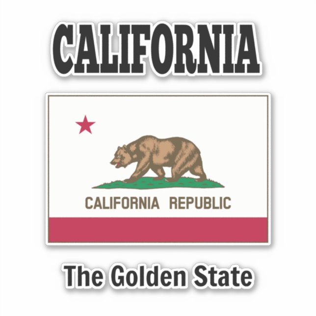 California state flag sticker (Front)